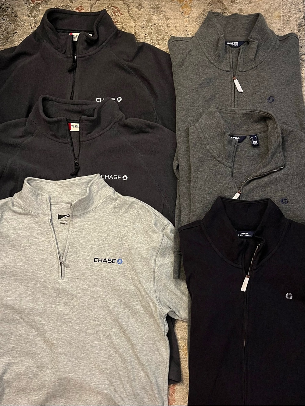 JP Morgan Chase full and quarter zip bundle